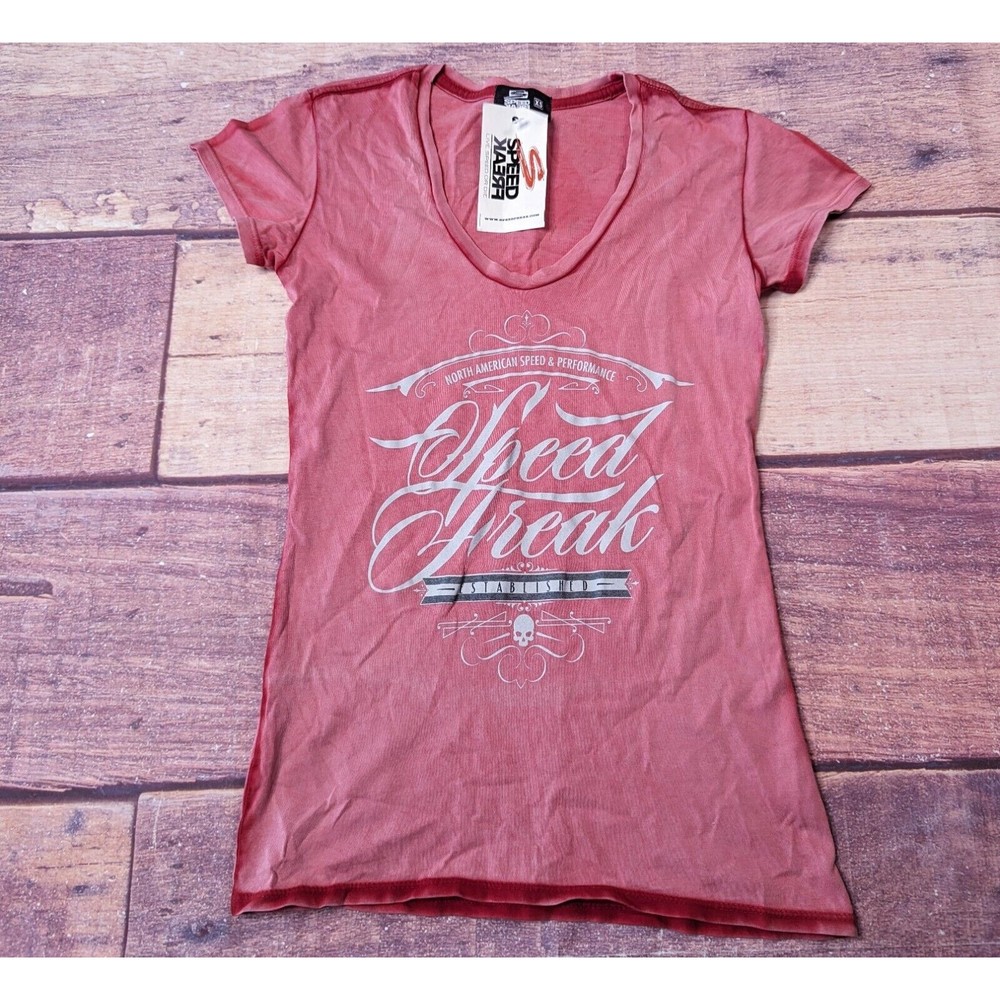 Speed Freak QueenT-Shirt Women Size XS Pink V-Neck Live or Die